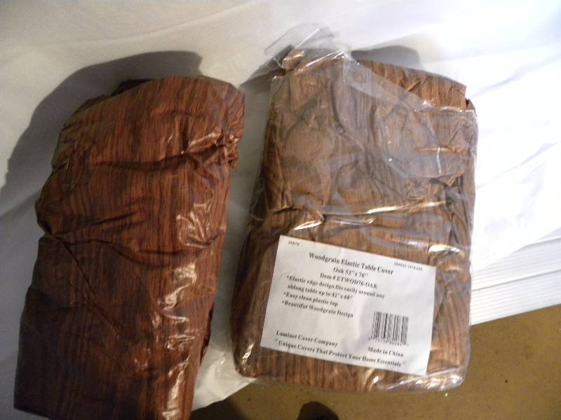 woodgrain elastic table cover