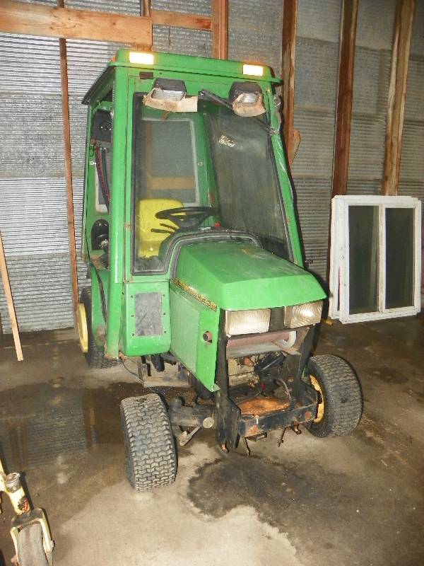 John Deere 425 Tractor W/Cab Snow Removal Equipment Auction KBID