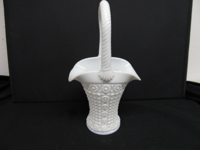 Antique Milk Glass Basket