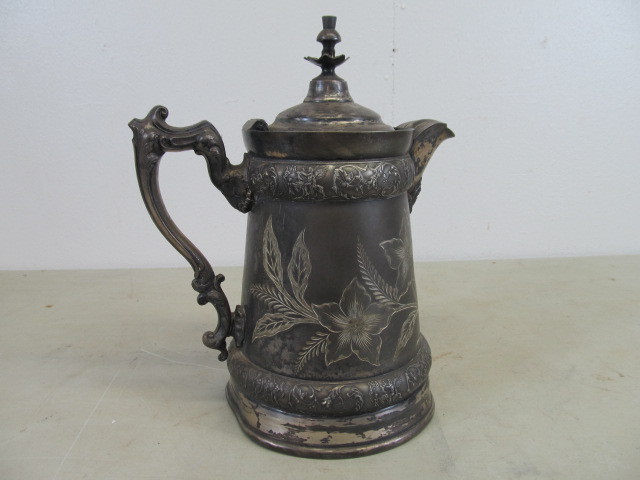 Large Antique Ornate Silverplated Coffee Pot