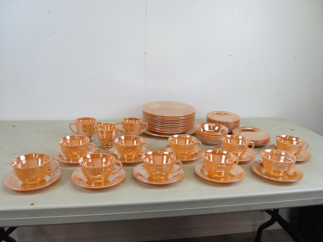 BEAUTIFUL 52 Piece Fire-King Peach Luster Oven Ware Set