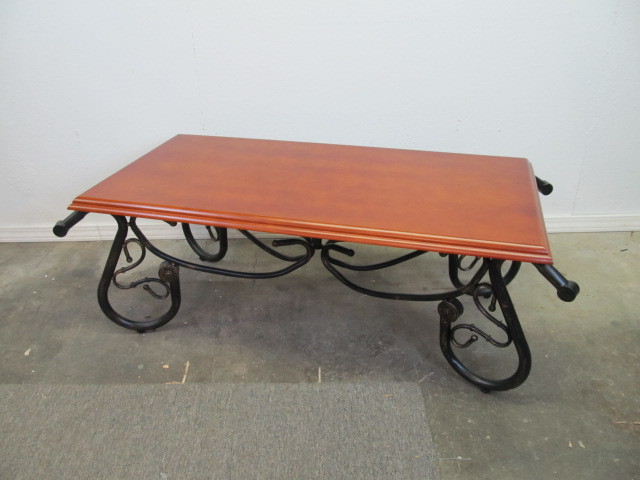 MINT Condition Wood Coffee Table wMetal Base