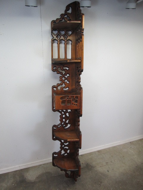 Huge 7 Vintage Wood Corner Shelf