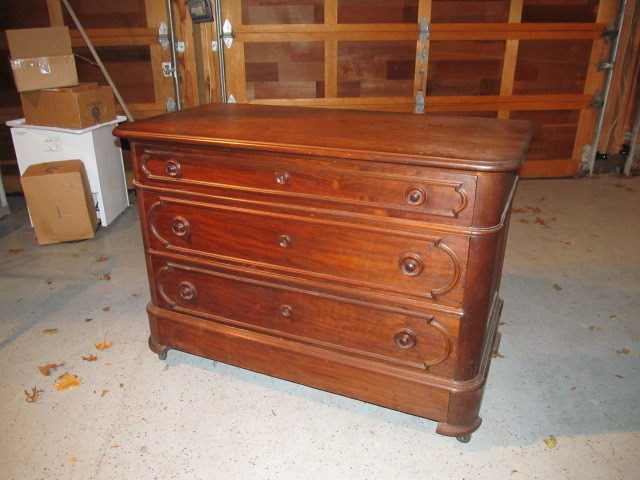 Antique 1870s Walnut Dresser wSecret Drawer