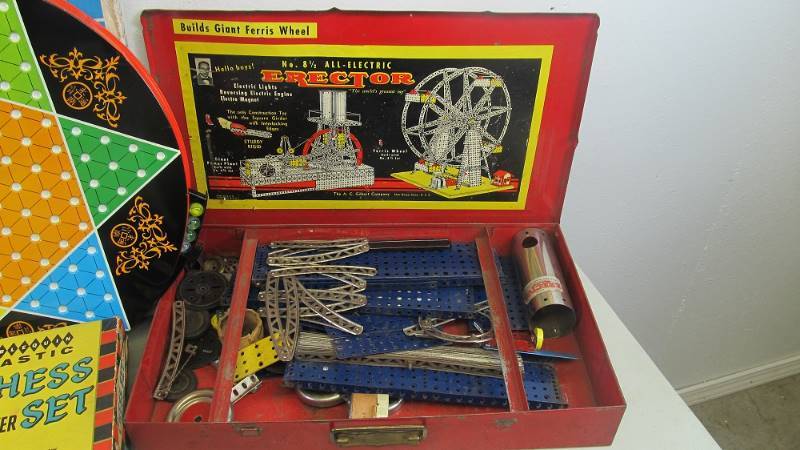 Gilbert Erector Set Vintage Playing Cards Chinese Checkers & Games