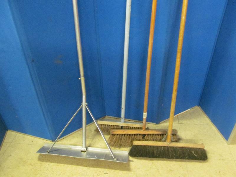 brooms , snow rake
