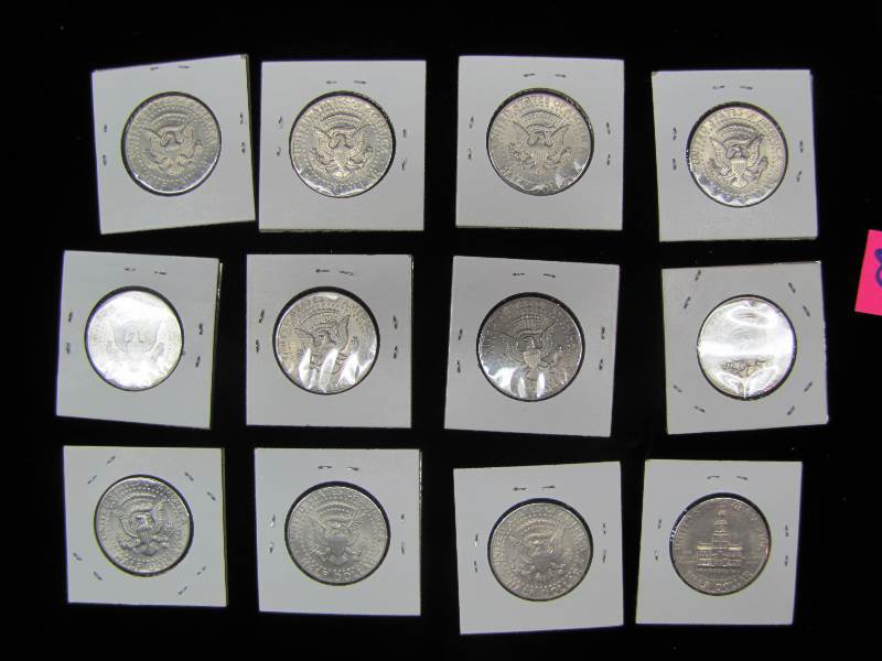 12 Kennedy Half Dollars