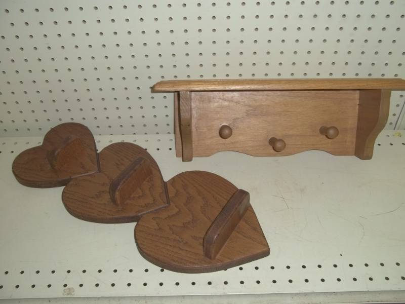 lot 93 image: Heart shelf and coat shelf