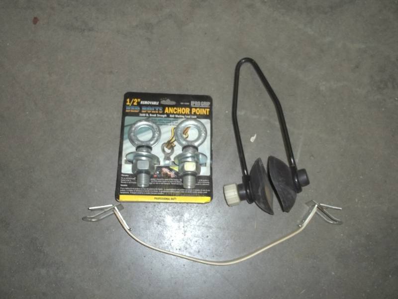 lot 231 image: Motor muffs, Battery carrier, Anchor eye bolts