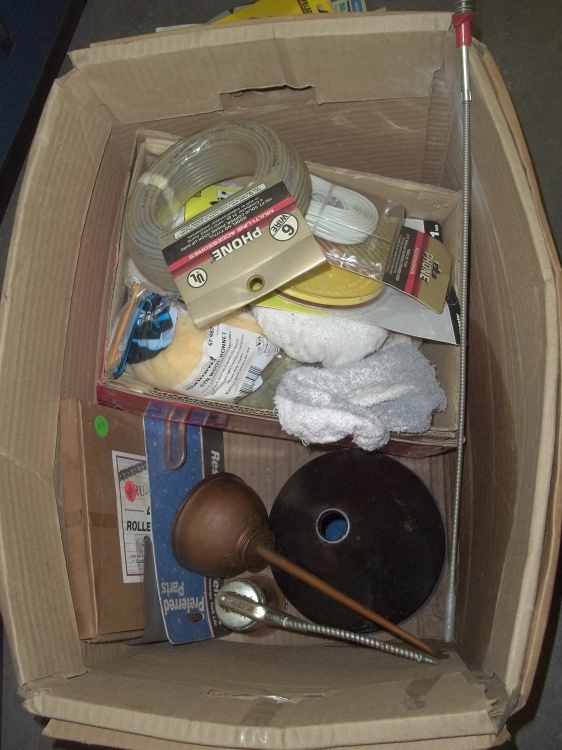 lot 235 image: Lot with oil cans, funnels, polishing pads, parts grabber, etc