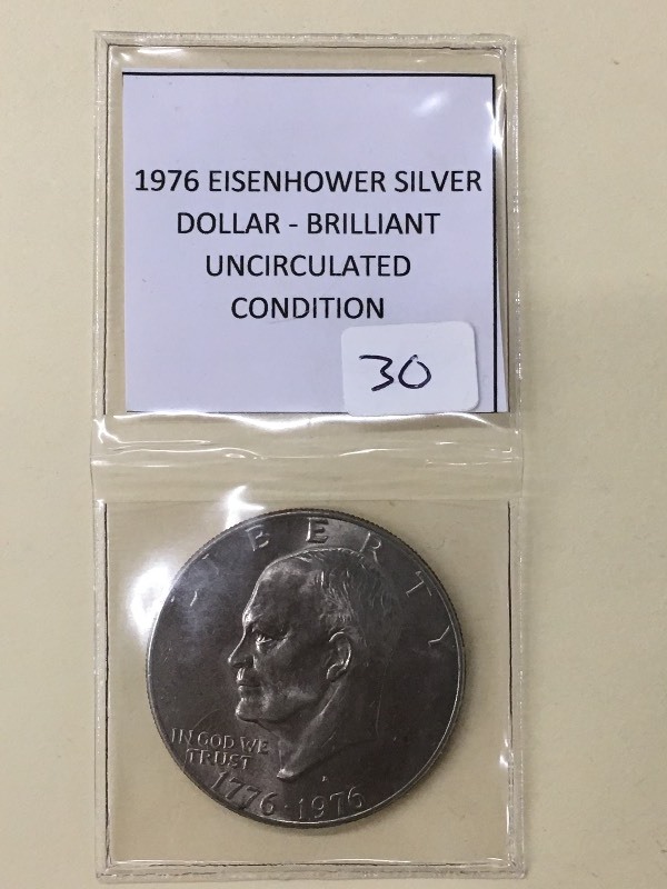 1976 Eisenhower Silver Dollar, 40% ...