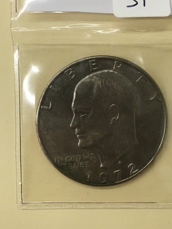 1972-D Eisenhower Silver Dollar, 40...