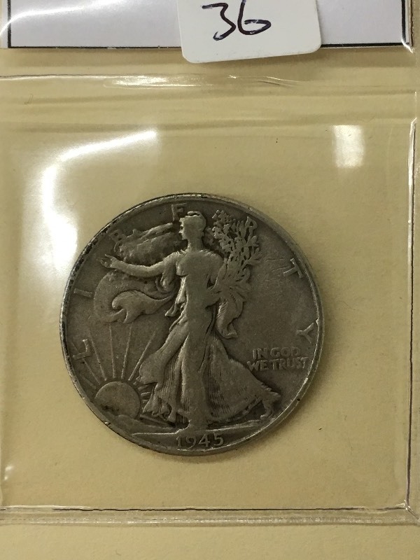 1945-S Walking Liberty Half Dollar,...