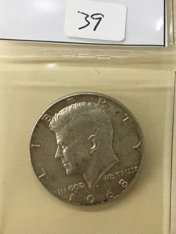 1968-D Kennedy Half Dollar, 40% Sil...