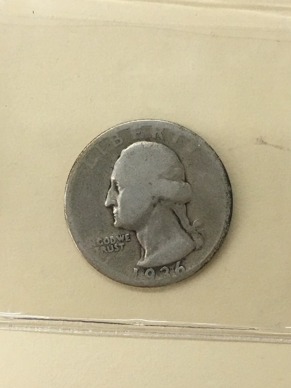 1936 Washington Quarter, 90% Silver...