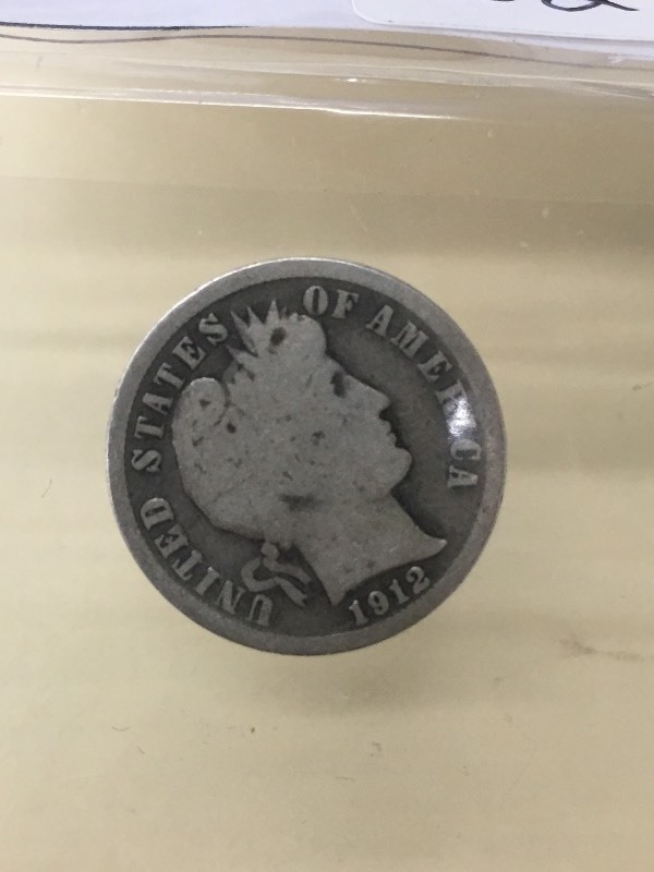 1912-S Barber Dime, 90% Silver ...