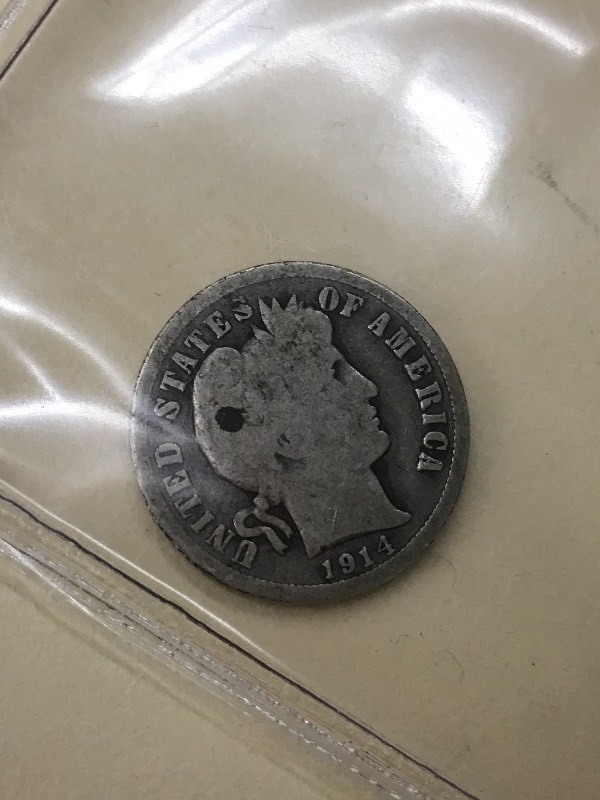 1914 Barber Dime, 90% Silver ...
