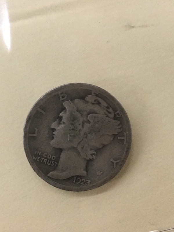1923 Mercury Dime, 90% Silver ...