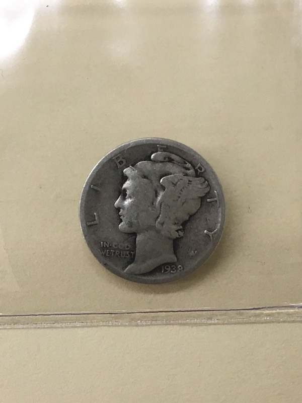 1938 Mercury Dime, 90% Silver ...