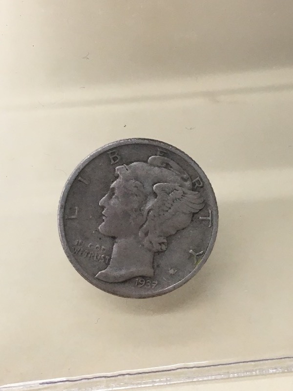 1937 Mercury Dime, 90% Silver ...