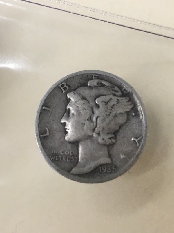 1935-D Mercury Dime, 90% Silver ...