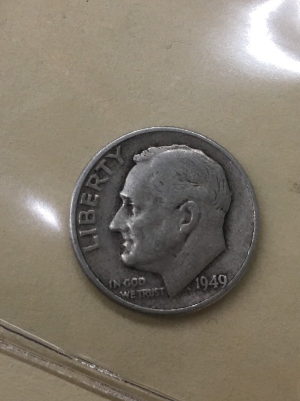 1949 Roosevelt Dime, 90% Silver ...
