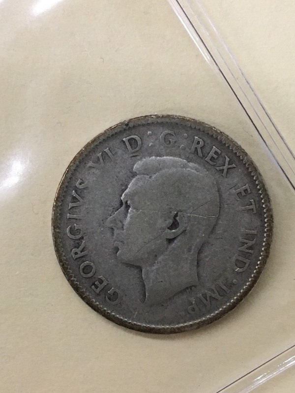 1943 King George VI Canadian Quarte...