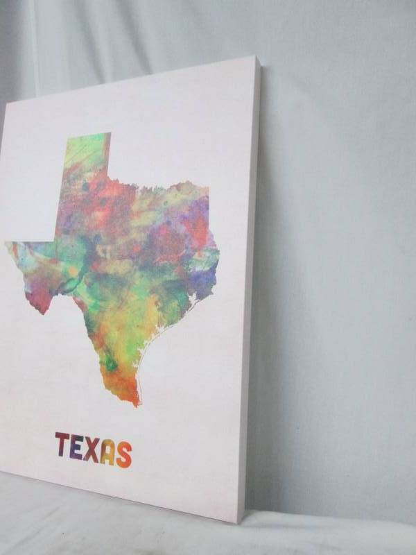 lot 47 image: Michael Tompsett Texas Map Canvas Art 24 x 2 x 32