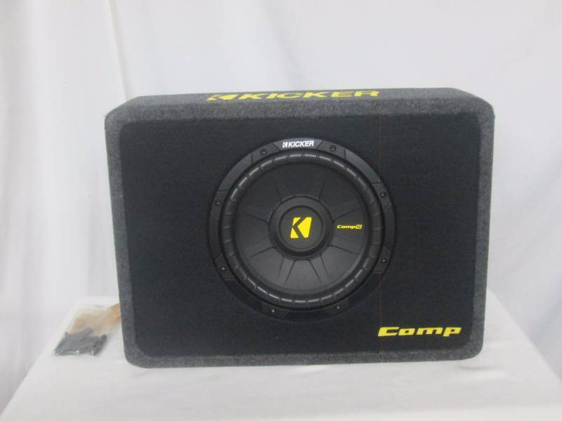 lot 2 image: Kicker Enclosed CompS 600-Watt 10 Subwoofer