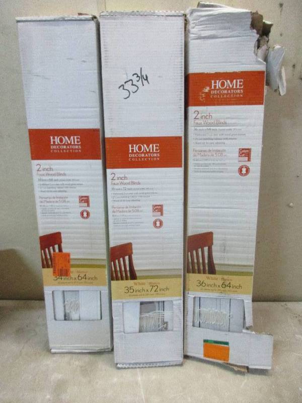 3 - 2 inch faux wood blinds 34 x 64 36x 64 35 x 72