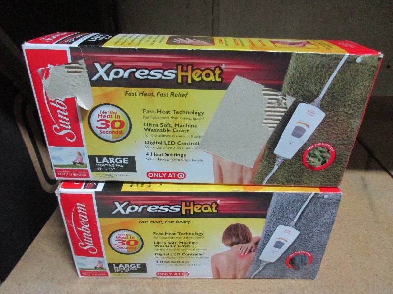 2 sunbeam express heat heating pads