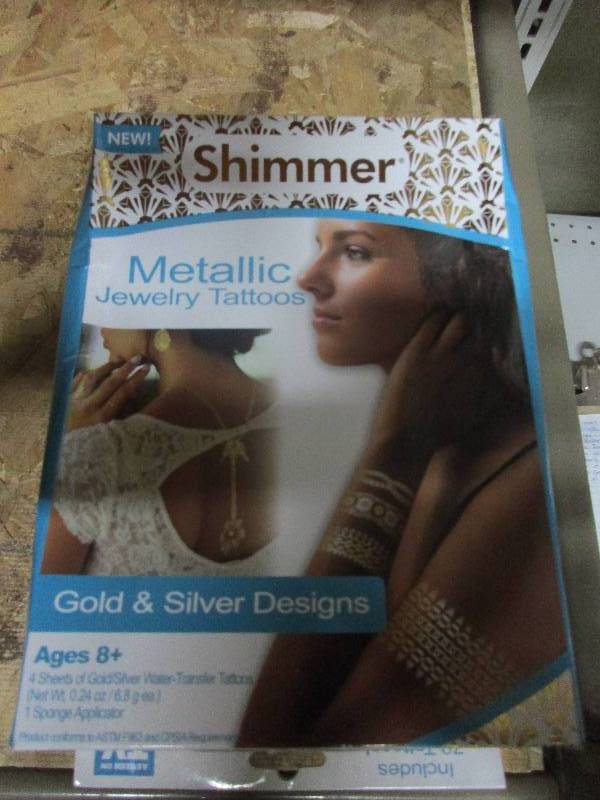 metallic jewelry tattoos