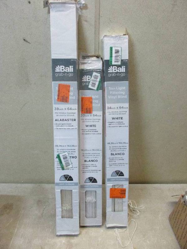 3 blinds 39 x 64  30 x 64  34 x 64