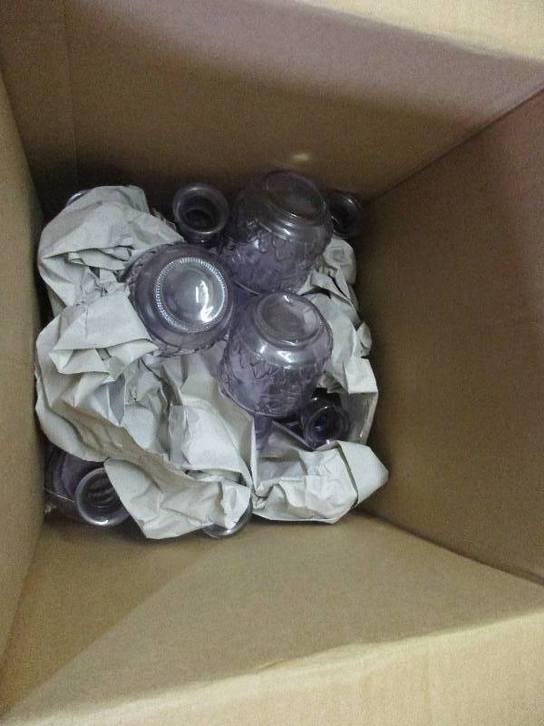 10 purple glass bottles
