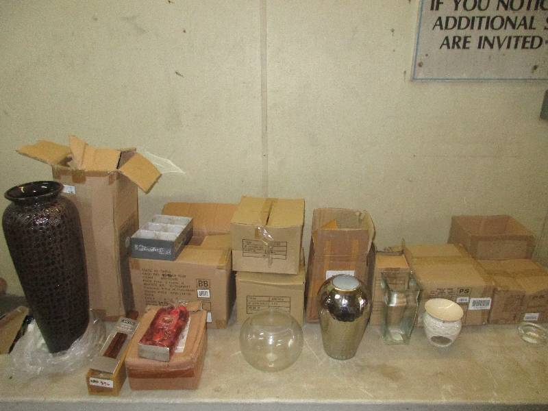 9 boxes misc stuff vases candle holders wax melting pots incense burners