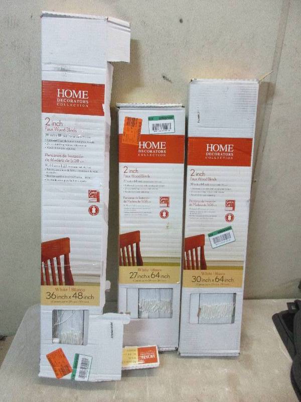 3 blinds 36 x 48  27 x 64  30 x 64