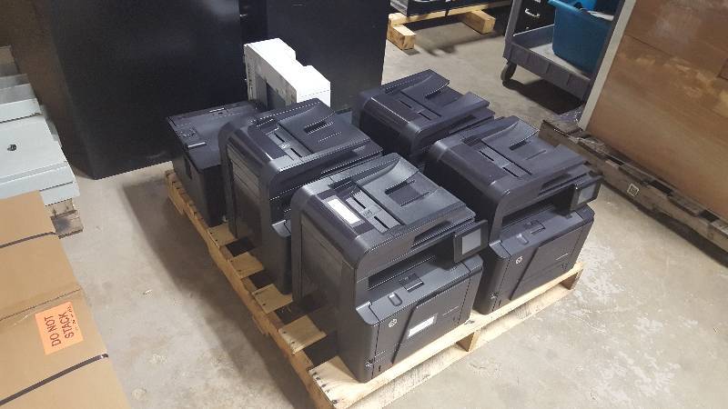 lot 136 image: Pallet Lot of (6) HP Printers Including LaserJet Pro 400 MFP, Officejet Pro 6230, And More