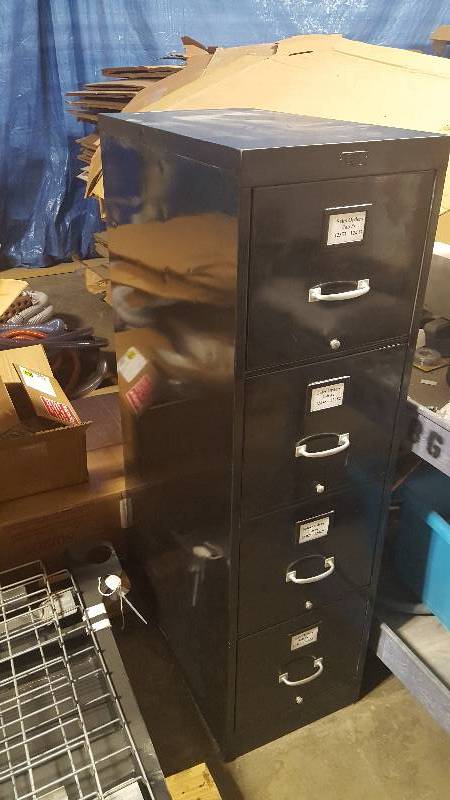 lot 135 image: Lot of (3) 4-Drawer Steel File Cabinets