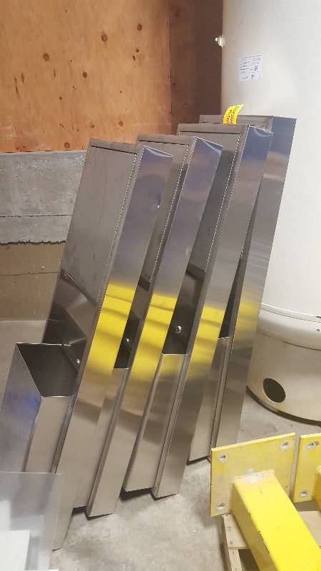 lot 132 image: Lot of (Approximately 4) Commercial Stainless Steel Wall Mount Hand Tissue & Waste Bin