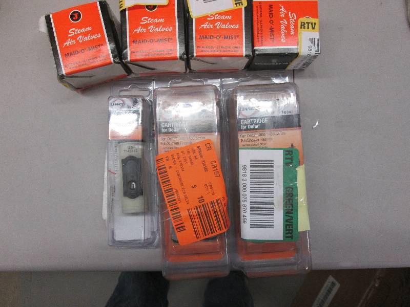 lot 103 image: 3 Faucet cartridges, 4 Steam air va...