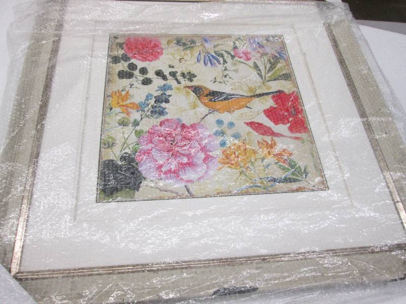 lot 139 image: Wall Art  Bird  Theme glass broken...