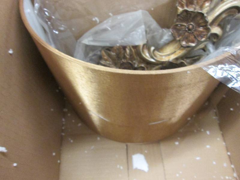 lot 141 image: Wall Lamp open box, slit in shade...