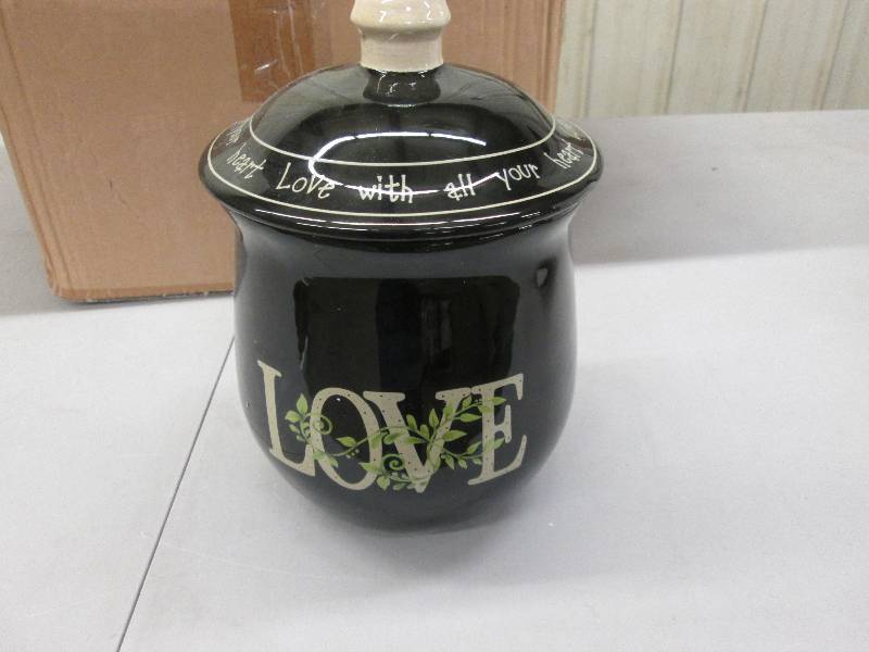 lot 147 image: Love Themed Canister...