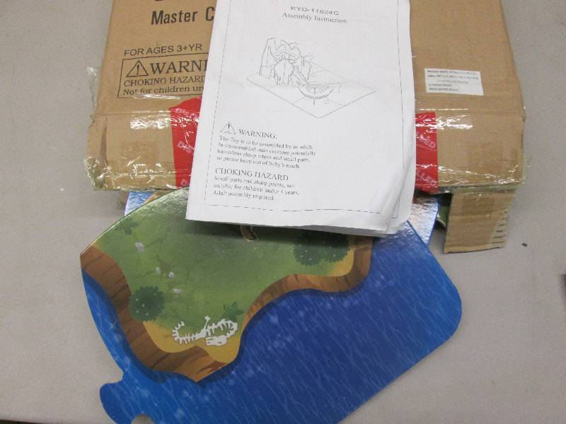 lot 153 image: Wooden Dinosaur Habitat play set op...