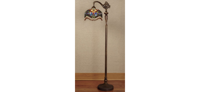 lot 80 image: Stained Glass Teardrop Floor Lamp o...