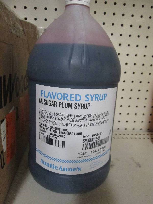 1 gallon of flavored plum syrup...