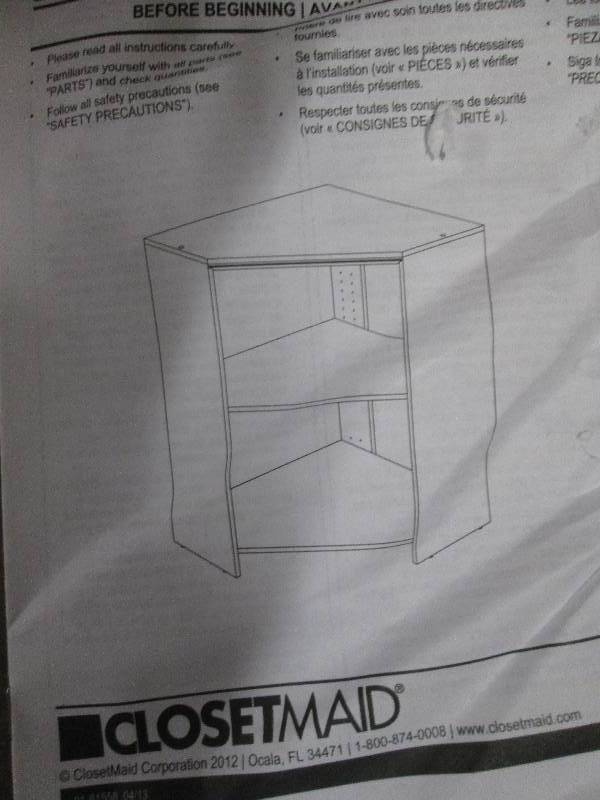 closent maid corner unit open box ...
