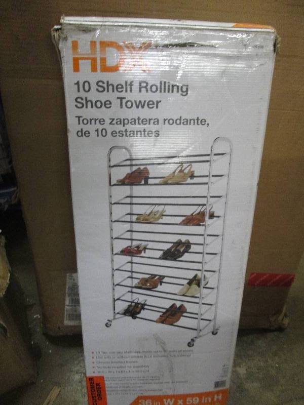 HDX 10 shelf rolling shoe tower ope...