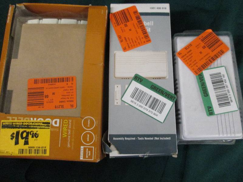 3 wired doorbells open box ...