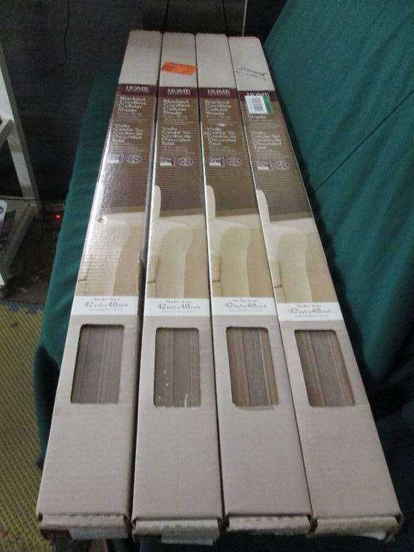4 blackout cordless cellular shades...